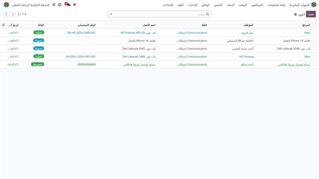 قائمة العهد